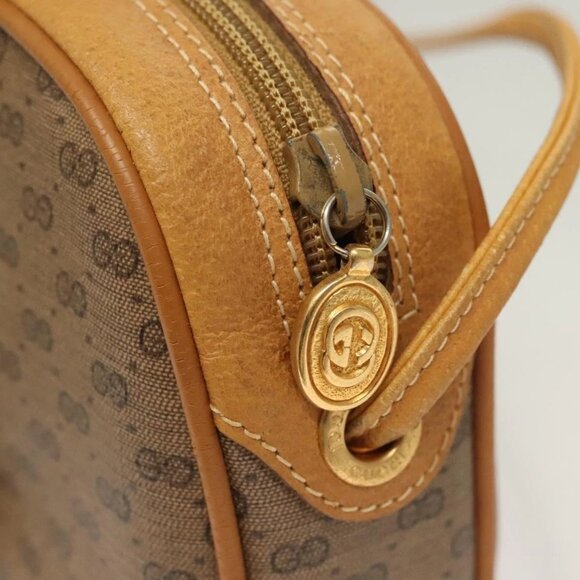 GUCCI GG Supreme Web Sherry Line Bag PVC Beige Gold 164 02 066 Auth yk18484 - Picture 10 of 16